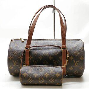 Authentic Louis Vuitton Papillon 30 Brown Monogram Hand Bag mn615-021826